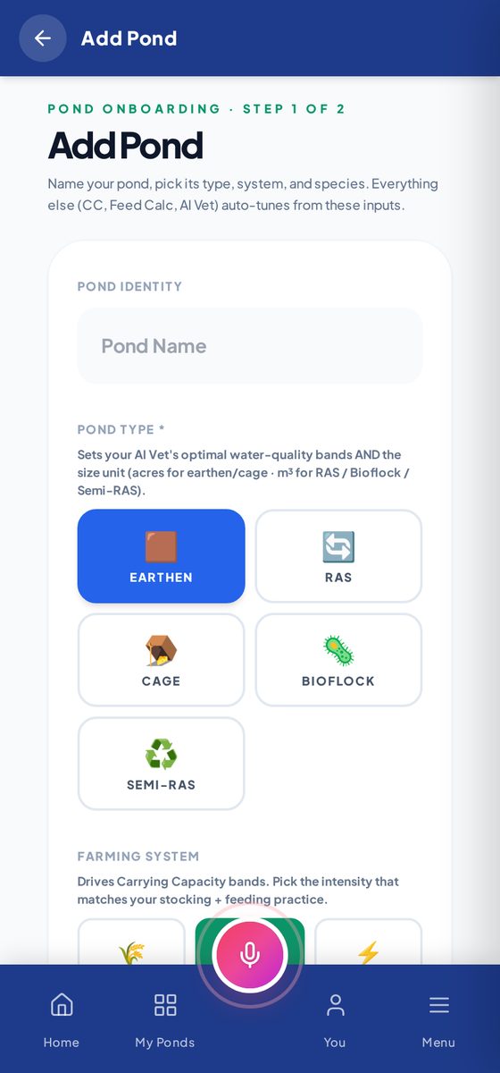 1. Sign up & add your pond in 60 seconds